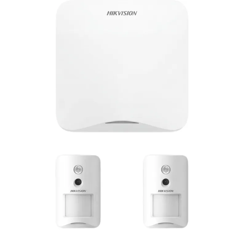 (AX HOME) KIT de Alarma AX HOME / Incluye: 1 Panel Wi-Fi / 2 Cámaras Inalámbricas + PIR / Batería de Respaldo / Compatible con Hik-Connect P2P y Hik-Partner PRO