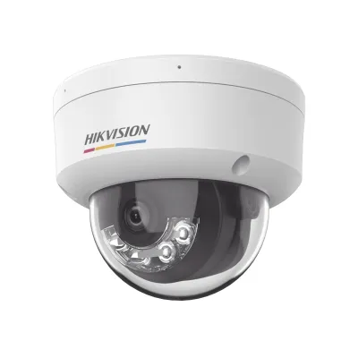 [Dual Light + ColorVu] Domo IP 2 Megapixel / Lente 2.8 mm / 30 mts IR + 30 mts Luz Blanca / Micrófono Integrado / ACUSENSE Lite / Exterior IP67 / IK08 / dWDR / PoE / Micro SD
