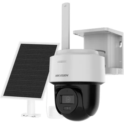 Kit Solar IP All in One / AOV / PT IP 4 Megapixel / Lente 2.8 mm / Panel Solar + Batería de Respaldo de Litio (9000 mAh) / Audio Bidireccional / Dual Light / IP66 / Micro SD