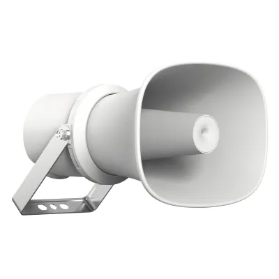 Bocina (Altavoz IP ) | Tipo Trompeta | 25 Watts | POE | Anti-corrosión | Metal | IK10 | Entrada de alarma | Voceo en tiempo real | Calendarización de audios | Síntesis de Voz (TTS)