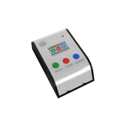 Controlador de Barrera TMG080-3 / Tres Botones Cableados / Funciones Abrir-Detener-Cerrar / Material ABS / Color Gris / Dimensiones 138 × 82.5 × 45.5 mm
