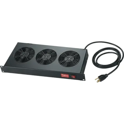 Charola con Ventiladores para Rack 19 in (48.3 cm) / 1U / 3 Ventiladores / 45W / 100-120V AC / Acero Negro RAL 9005