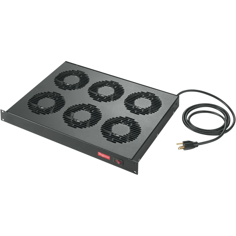 Charola con Ventiladores para Rack 19 in (48.3 cm) / 1U / 6 Ventiladores / 90W / 100-120V AC / Acero Negro RAL 9005