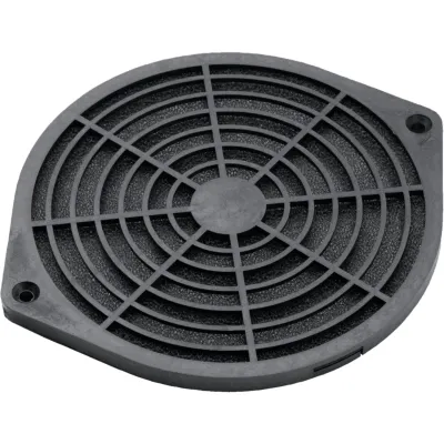 Kit Filtro Protector de Dedos para Ventilador de 4 Pulgadas / Filtro Extraíble y Lavable / 124x124x11 mm / Plástico Negro Mate / Incluye Herrajes