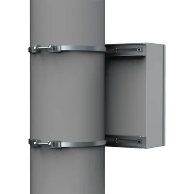 Kit de Fijación para Postes / Enclosure Pole Fixation / Acero Galvanizado / Carga Máxima 900 N / Diámetro Poste 80-250 mm (3.15-9.84 in) / 2 Perfiles + Accesorios / Largo 596 mm