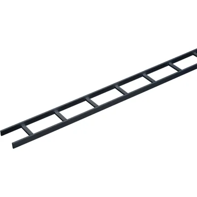Charola Tipo Escalerilla de Secciones Rectas, 18 in (457.2 mm) de Ancho, Travesaños a Intervalos de 9 in (229 mm), Tramo de 10 ft (3.05 m), de Acero, Color Negro