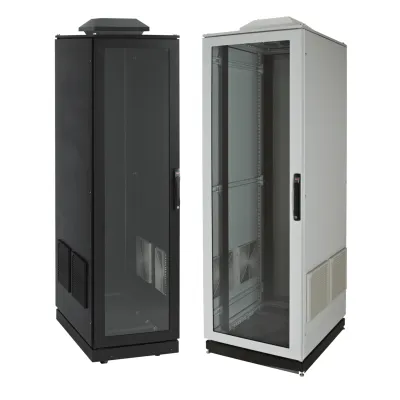Gabinete de Telecomunicaciones ProLine V/D, 700 mm de Ancho, 800 mm de Profundidad, Ventilador Tipo 1 / Filtro 600 CFM, 42 UR, Color Gris Claro