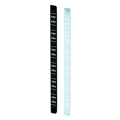 Organizador Vertical para Amarre de Cables / Acero Dulce / 2068 x 122 x 19 mm (81.4 x 4.8 x 0.75 in) / Negro Intenso RAL 9005 / Montaje sin Herramientas / Compatible con Accesorios de Gestión