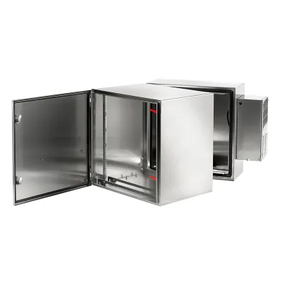 Gabinete de Pared ProTek / Bisagra Doble / AC Tipo 4 4X 12 / Acero Inoxidable 304 / 12U / 621 mm (24.4 in) Alto x 600 mm (23.6 in) Ancho x 789 mm (31.1 in) Fondo / Cepillado #3 / Montaje en Rack 19 pulgadas