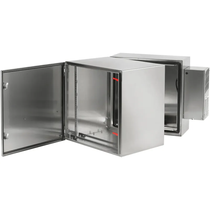 Gabinete ProTek Doble Bisagra / Puerta Sólida con AC / 36x24x28 in (922x600x710 mm) / Acero Inoxidable SS304 Cepillado / NEMA 4 4X 12 / IP66 IK10
