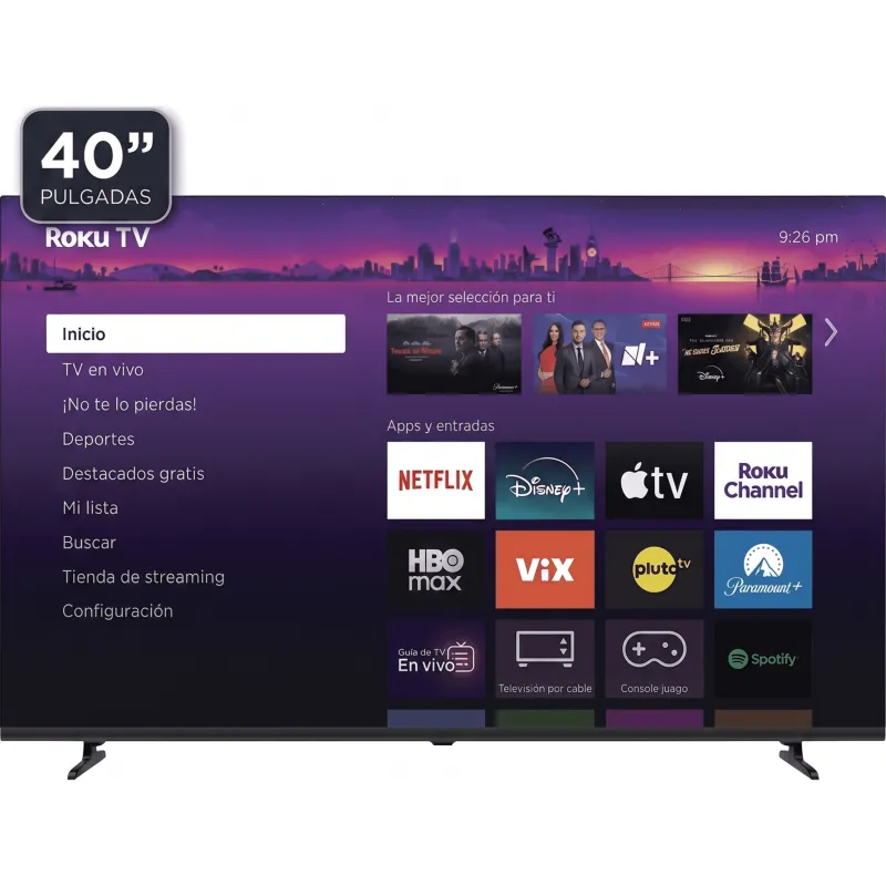 ROKU SmartTV QLED 40 Pulgadas / Dolby audio / 3 puertos HDMI / Resolucion Full HD / WiFi Integrado / VESA 100x100 mm