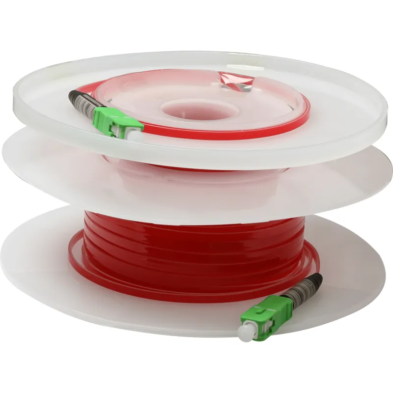 Jumper de Fibra Óptica Monomodo, Transparente con Adhesivo SC/APC-SC/APC 1 hilo (simplex), 20 metros