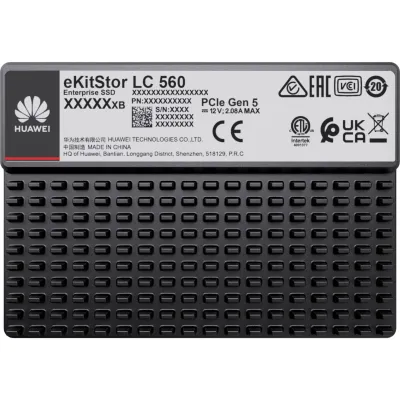 Unidad de Estado Sólido (SSD Huawei eKitStor LC 560) Empresarial de 15.36 TB / NVM2 2.0 / U.2 de 2.5'' / PCle 5.0 x4 / 14,800 MB/s Lectura / 4,500 MB/s Escritura / Entrenamiento de IA y Almacenamiento Masivo de Datos