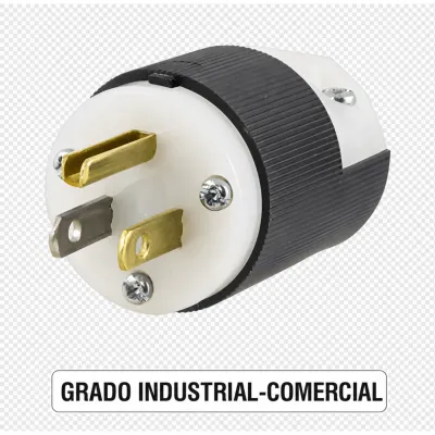 Clavija Entrada Recta/ 15A 125V/ 2 Polos 3 Hilos/ Nema 5-15P/ Grado Industrial- Comercial.