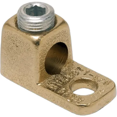 Conector de Cobre con 1 Orificio para Cable Calibre 14 AWG (Sólido)-8 AWG (Trenzado) / Orificio #10.
