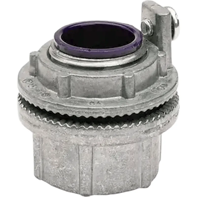 Conector Meyers de Aluminio de 1" con tornillo de puesta a tierra, disponible para Áreas Peligrosas Clase 1 División 2 de acuerdo con NEC 501.10.