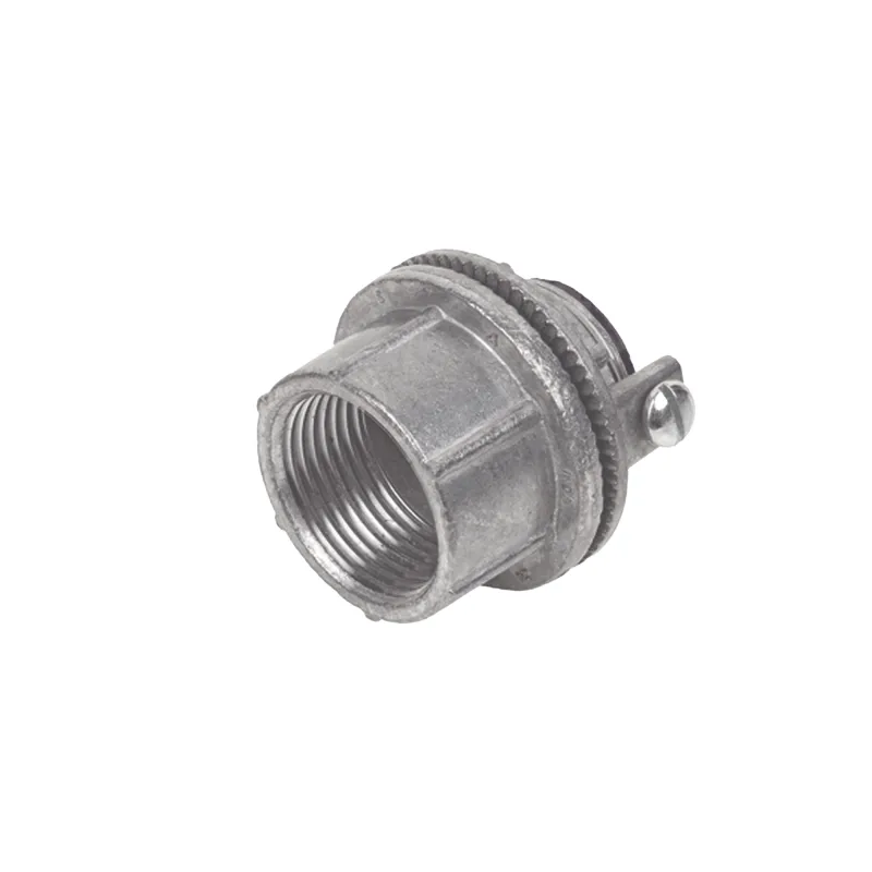 Conector Myers de Zinc 1 1/4" con Tornillo para Puesta a Tierra.