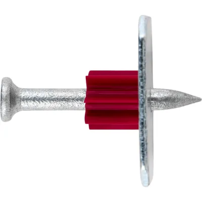 Clavo con Rondana para Concreto / Diámetro 3.6 mm X 2" / Caja con 100 piezas / Acero Galvanizado Mecánico / Rondana 25 mm /Rondana Zincada / Herramienta Cañón 8 mm / Carga Tracción hasta 3.71 kN
