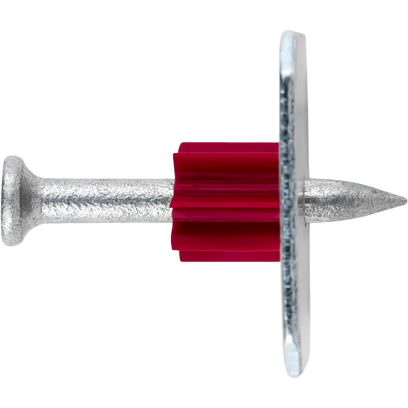 Clavo con Rondana para Concreto / Diámetro 3.6 mm X 2" / Caja con 100 piezas / Acero Galvanizado Mecánico / Rondana 25 mm /Rondana Zincada / Herramienta Cañón 8 mm / Carga Tracción hasta 3.71 kN
