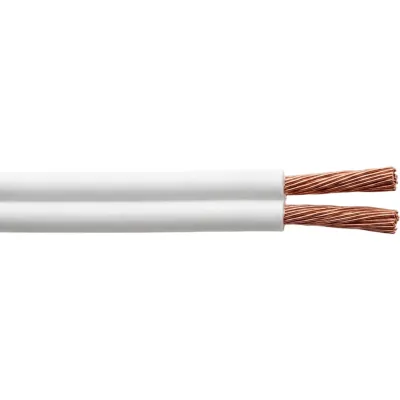 Cable POT 2 x 16 AWG / Flexible Tipo SPT / 300V 60°C / 100 Metros ( 328.08 Pies ) Cobre Suave / Aislamiento PVC / Paralelo / Blanco / Cumple NOM-001-SEDE/ Aplicaciones en Electrodomésticos y Electrónicos