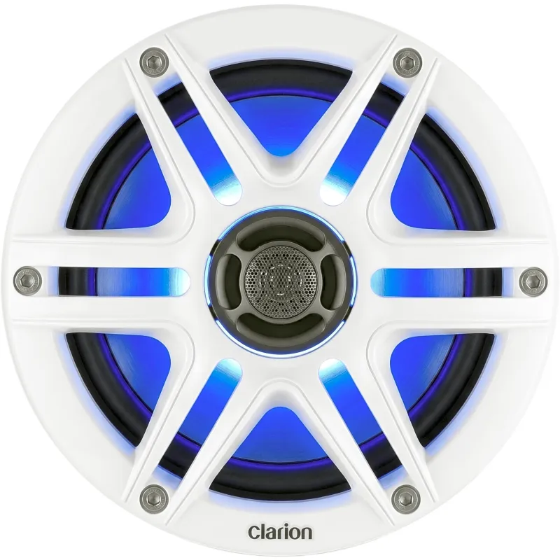 Par de Altavoces náuticos Clarion® CMS Coaxial 6.5" / 30 W RMS / 4 ohm / 87 dB / 55 Hz-20 kHz / LED RGB / Montaje 5.00"-5.25"