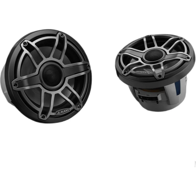 Par de Bocinas Náuticas JL Audio M6 / 8.8" / Coaxial / Rejilla Deportiva de Titanio / 125 W RMS / 4 Ω / Iluminación LED Transflective