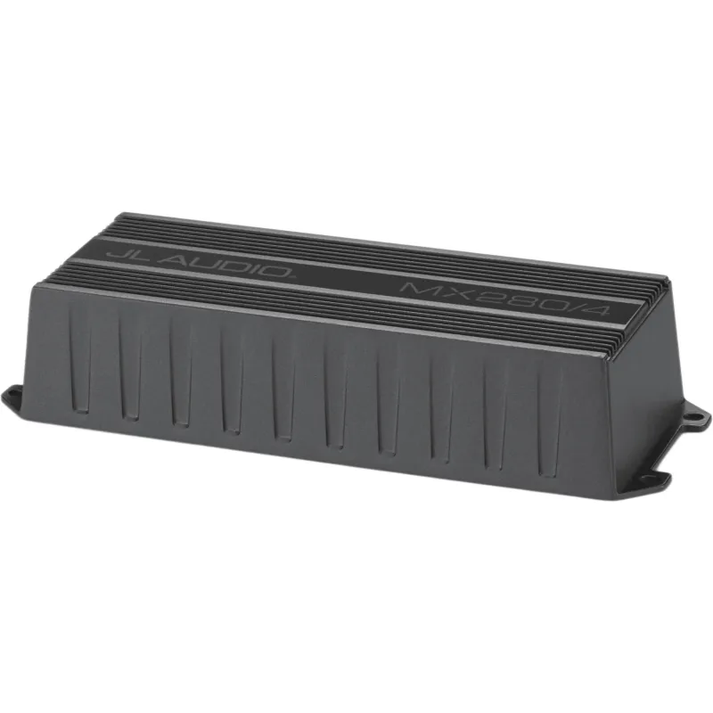 Amplificador Náutico y para Deportes de Motor / 4 Canales / 280 W RMS / Clase D / IPX7 / Filtros Paso Bajo y Paso Alto / Potenciómetros Calibrados