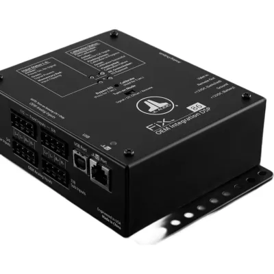 DSP para Integración OEM / 8 Canales de Entrada y 6 de Salida / Audio 24 bit/48 kHz / Ecualizador de 1/3 Octava (25-20 kHz) / Entrada 250 mV-30 V RMS / Salida RCA Estéreo No Equilibrada / Fuente Conmutada CC-CC Regulada / Control Remoto Opci