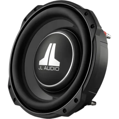 Subwoofer para Coche de Línea Fina / 10" (25.4 cm) / Dual 8 Ω / 400 W RMS / Cono de Polipropileno Relleno de Minerales / Terminal con Botones / Profundidad de Montaje 83 mm (3.25 in) / Xmax 15.2 mm (0.6 in)