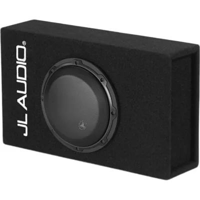 Subwoofer Amplificado para Coche / 8″ (20.3 cm) / Amplificador Integrado 250 W RMS / Impedancia 0.4 Ω o 0.2 Ω / Carcasa con Puertos / Rejillas Incluidas / JL Audio MicroSub+ W3v3