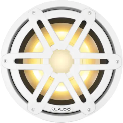 Subwoofer Náutico / 10" / LED RGB / Rejilla Deportiva Blanca / 175 W RMS / 4 Ohm / Deflector Infinito / Cono de Polipropileno Relleno de Mica / Montaje Empotrado