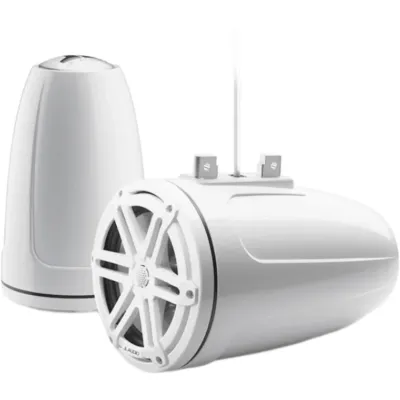 Par de Bocinas Cerradas para Torre / 7.7" (196 mm) / Coaxial Cerrado / 70 W RMS / 4 Ω / Sensibilidad 90.5 dB / Respuesta 55 Hz-25 kHz / Rejilla Deportiva Blanca / Sin Iluminación LED / Conexión 16 AWG 3 m (10 ft)