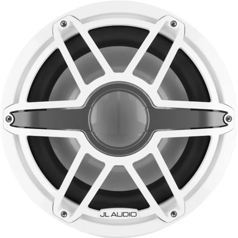 Subwoofer Náutico JL Audio M7 / 12" / Rejilla Deportiva Blanca / Deflector Infinito / 600 W RMS / 4 Ohm / Sensibilidad 86.7 dB / Cono de Polipropileno Relleno de Mica / Montaje 306 mm (12.0625 in) / Profundidad de Montaje 202 mm (7.94 in)