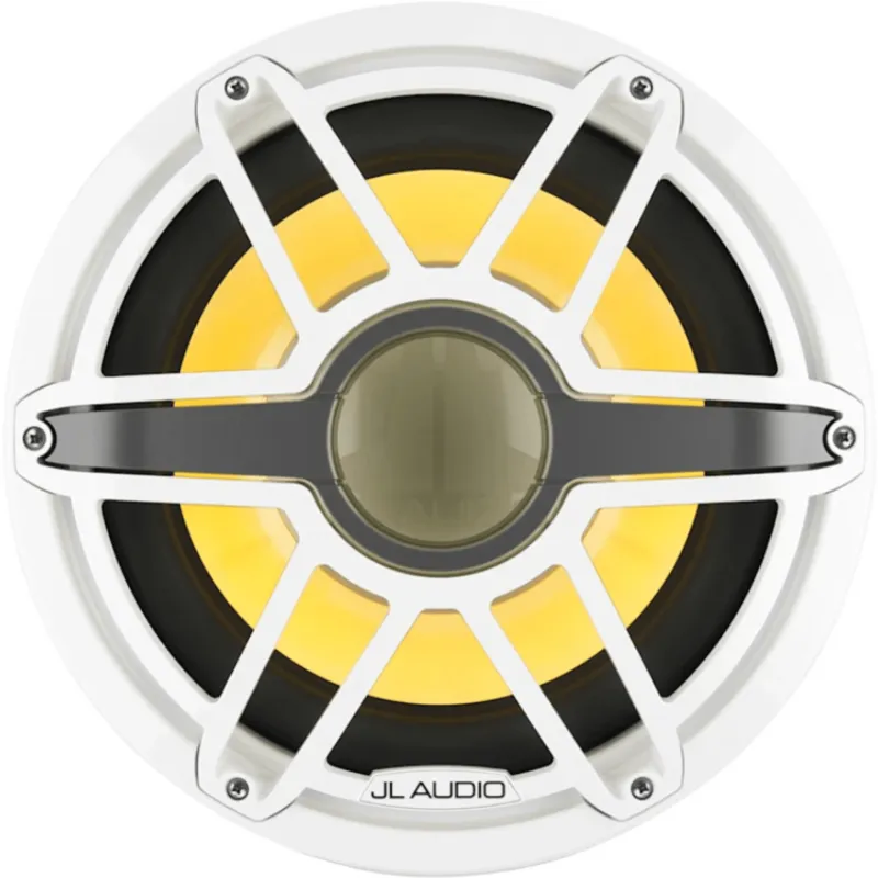 Subwoofer Náutico / 12" (304.8 mm) / LED Transflective™ / Rejilla Deportiva Blanca / Deflector Infinito / 600 W RMS / Impedancia 4 Ohm / Cono de Polipropileno Relleno de Mica / Bobina de Voz 4" (102 mm)