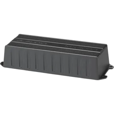 Amplificador Náutico y para Deportes de Motor / Monobloque Clase D / 300 W RMS a 2 Ω / IPX7 Resistente al Agua y Polvo / Filtro Paso Bajo 40-400 Hz / Ecualizador de Refuerzo de Graves / Control de Nivel Remoto Opcional / Fusible 30 A