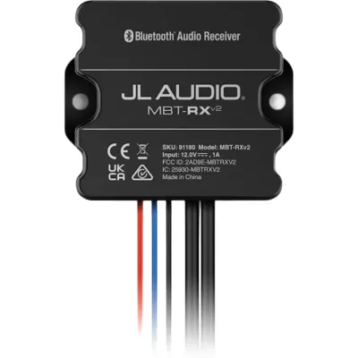 Receptor Resistente a la Intemperie / Bluetooth / IPX7 / Dimensiones 58 x 67 x 20 mm (2.28 x 2.64 x 0.79 in) / Alimentación 10-16 V CC / Alcance Bluetooth hasta 11 m (35 ft) / Salida Pre-out RCA y Línea / Tecnología Multi-Zone