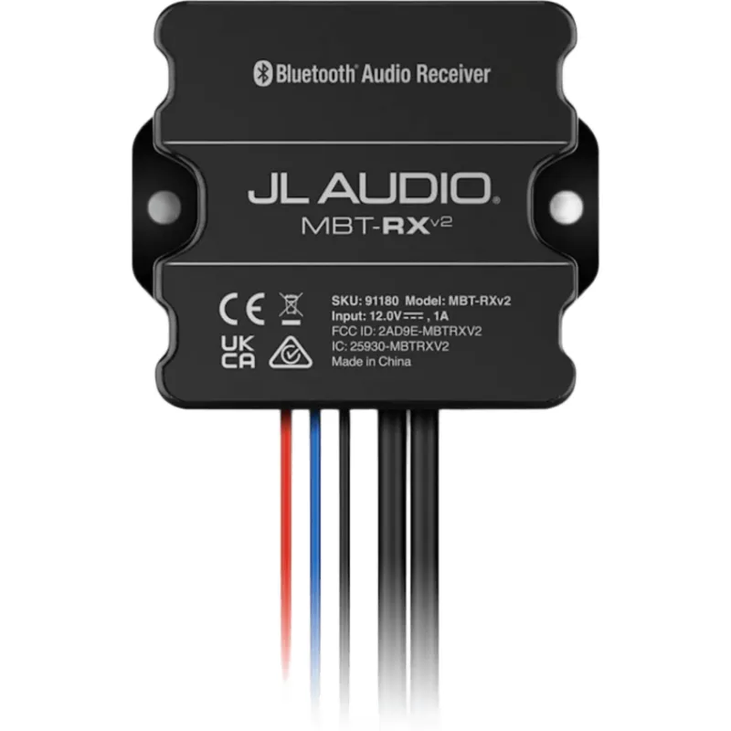 Receptor Resistente a la Intemperie / Bluetooth / IPX7 / Dimensiones 58 x 67 x 20 mm (2.28 x 2.64 x 0.79 in) / Alimentación 10-16 V CC / Alcance Bluetooth hasta 11 m (35 ft) / Salida Pre-out RCA y Línea / Tecnología Multi-Zone
