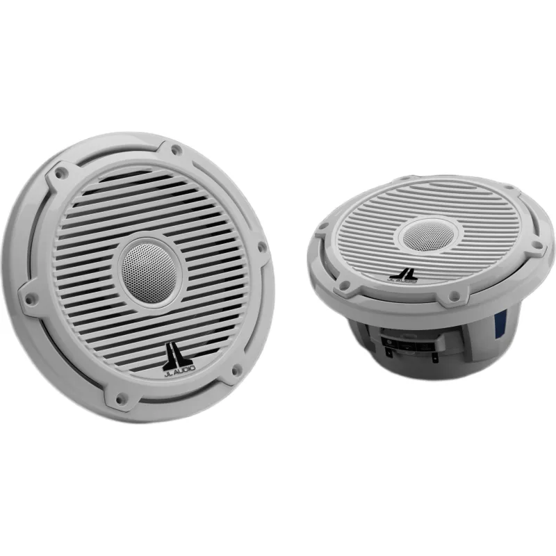 Par de Bocinas Náuticas Coaxiales / 7,7" (196 mm) / Rejilla Clásica Blanca / 100 W RMS / 4 Ω / 45 Hz - 25 kHz / Tweeter Cúpula de Seda 25 mm (1") / Cono Polipropileno Relleno de Mica / Sin Iluminación LED / Montaje 159 mm (6.25")