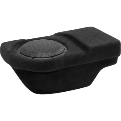 Subwoofer Sellado Stealthbox / Modelo SB-D-QDRAM/10W3v3 / Para Dodge Ram Quad Cab y Crew Cab / Subwoofer de 10 pulgadas / Instalación bajo asiento trasero del lado del pasajero / Asiento plegable / Espacio para amplificador o almacenamiento / No co