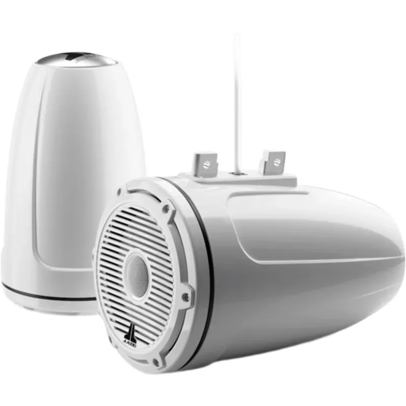 Par de Bocinas Cerradas para Torre / JL Audio M6 / 7.7" (196 mm) / Coaxial Cerrado / Rejilla Clásica Blanca / 100 W RMS / 91 dB / 45 Hz-25 kHz / 4 Ω / Tweeter Cúpula de Seda 25 mm (1 in) / Cono Polipropileno con Mica / Cable 16 AWG 3 m (10 ft)