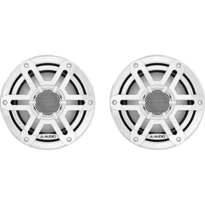 Altavoz Náutico Coaxial 6.5″ / LED RGB / Rejilla Deportiva Blanca / IPX6 / 50 W RMS / 4 Ω / Tweeter Cúpula de Seda / Conectores Pala