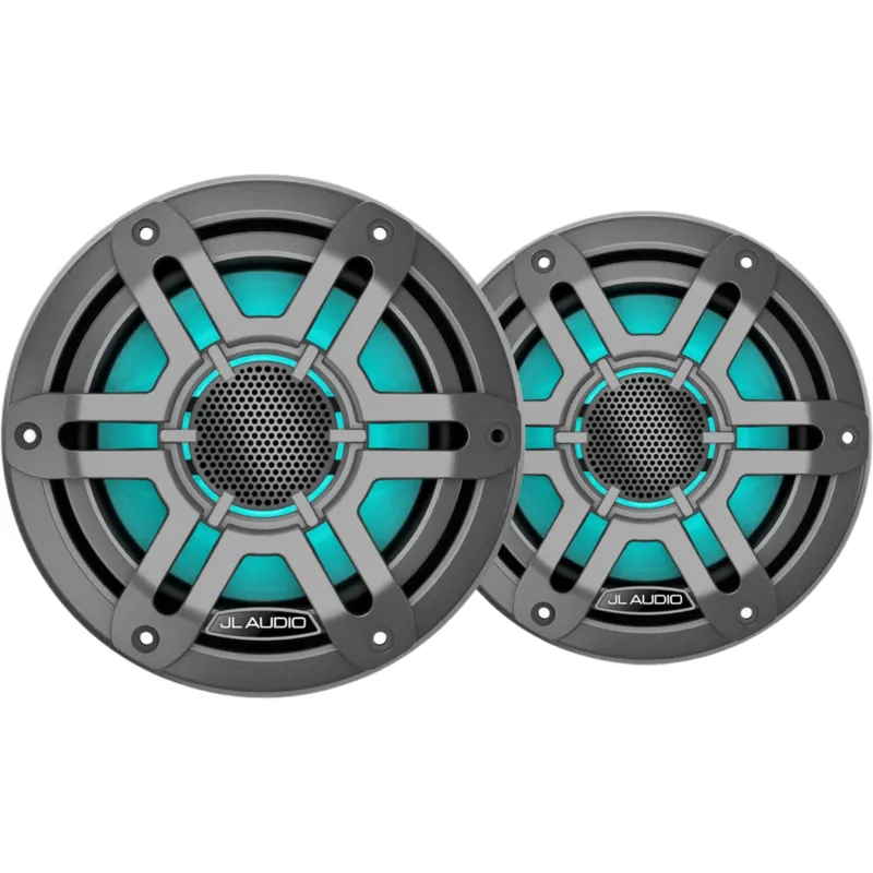 Altavoz Náutico Coaxial 6.5″ / 50 W RMS / LED RGB / IPX6 / Rejilla Deportiva Gris / 4 Ω / 55 Hz - 20 kHz