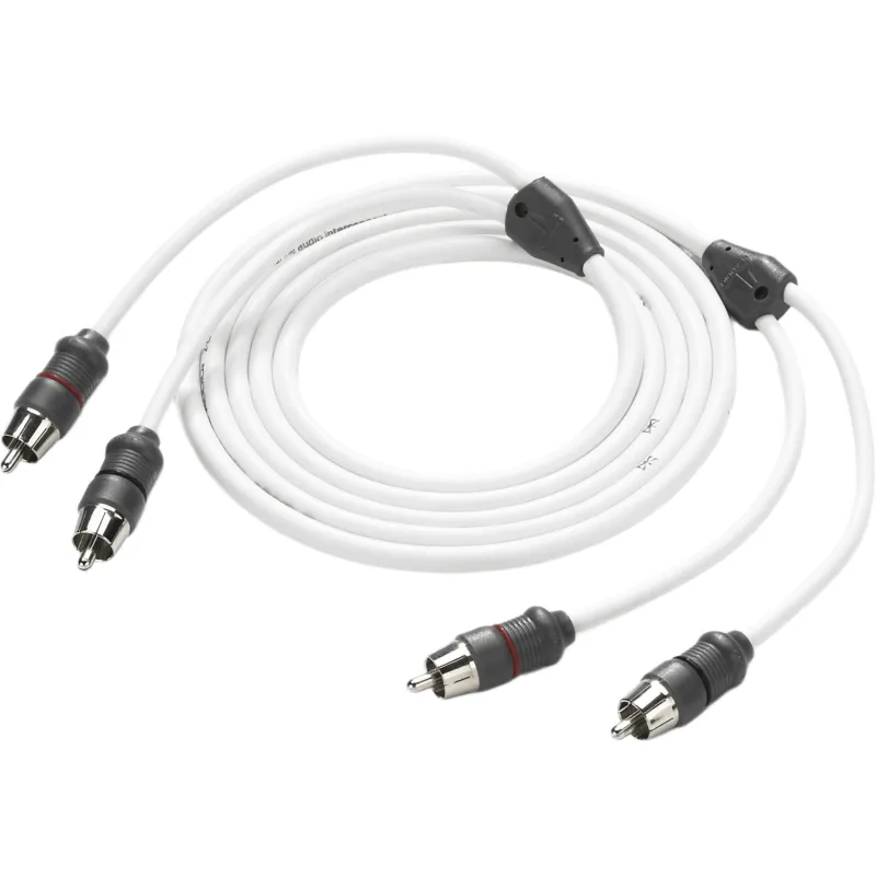 Cable de Interconexión de Audio Náutico / 2 Canales / Longitud 1.83 m (6 ft) / Conectores RCA Macho en Ambos Extremos / Cobre Puro Libre de Oxígeno (OFC) / Par Trenzado / Aislamiento de Polietileno / Cubierta PVC Flexible / Contactos
