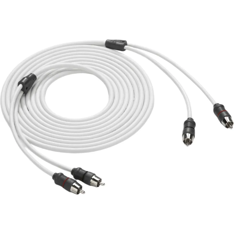 Cable de Interconexión de Audio Náutico / 2 Canales / Longitud 3.66 m (12 ft) / Conectores RCA Macho / Cobre OFC / Par Trenzado / Cubierta PVC / Uso Marino