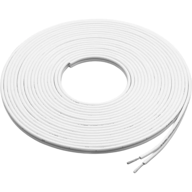 Cable de Altavoz Marino / 12 AWG / 25 pies (7.62 m) / Dos Conductores Paralelos / Cobre OFC Estañado / Cubierta PVC Blanca / Resistente a la Corrosión