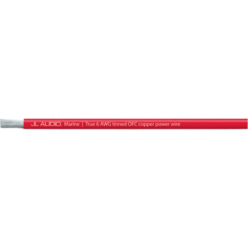 Cable de Alimentación Marino ABYC / 6 AWG Real / 200 pies (61 m) / Cobre OFC Estañado / 1,176 Hebras / Cubierta PVC Flexible / Resistente a Aceite, Gasolina y UV / Color Rojo