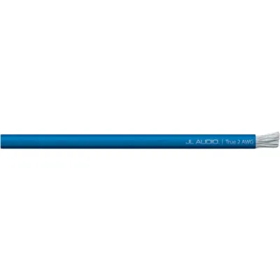 Cable de Alimentación para Amplificadores / 2 AWG Real / 50 pies (15.2 m) / Cobre OFC Estañado / 2,940 Hebras / Uso Marino / PVC Flexible / Azul Translúcido / Hasta 150 A