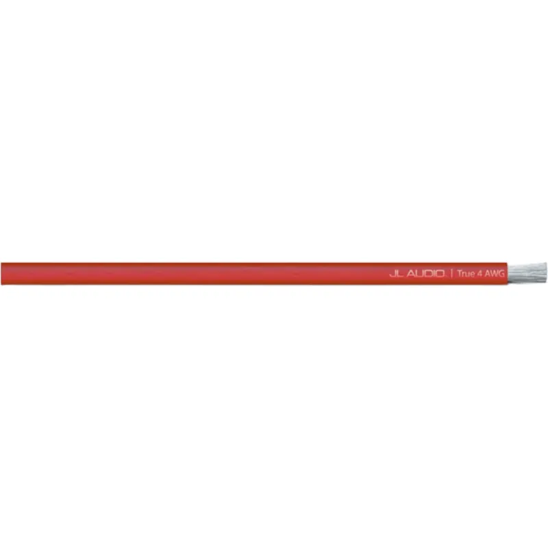 Cable de Alimentación para Amplificadores / Calibre 4 AWG Real / Longitud 100 pies (30.5 m) / Cobre OFC / 1,862 Filamentos / Conductores Estañados Resistentes a la Corrosión / Cubierta PVC Suave y Flexible / Color Rojo Translúc