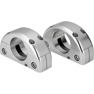 Soporte de Montaje para Altavoz de Torre / Montaje en Tubo 2″ (50.8 mm) / Aluminio Mecanizado Grado Marino / Acabado Anodizado Transparente / Tornillería de Acero Inoxidable / Compatible con ETXv2 y ETXv3 / Par de Soportes