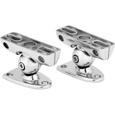 Soporte de Montaje para Altavoz de Torre / Montaje en Superficie / Inclinación Regulable / Aluminio Mecanizado Grado Marino / Acabado Anodizado UV y Corrosión / Tornillería Acero Inoxidable / Par de Soportes / Compatible ETXv2 y ETXv3